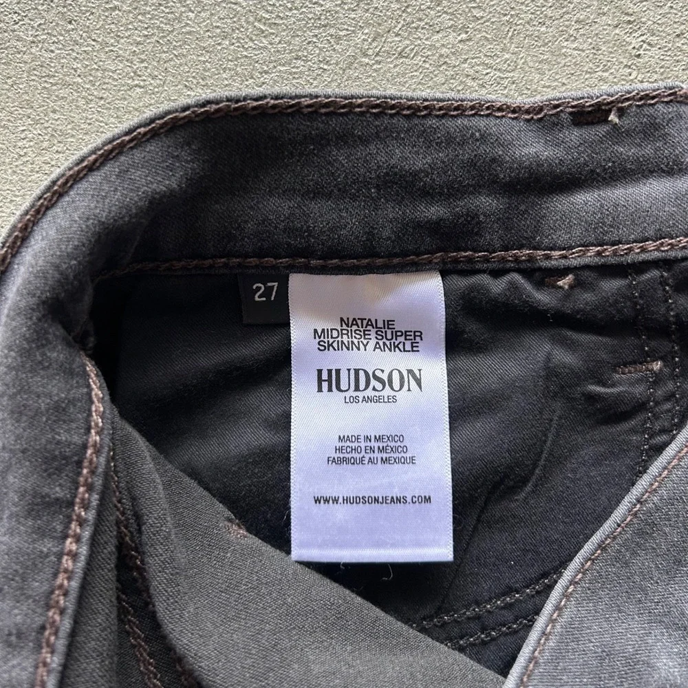 BRAND NEW Hudson Natalie Pants Womens Size 27 Black Super Skinny Ankle Mid‎ Rise